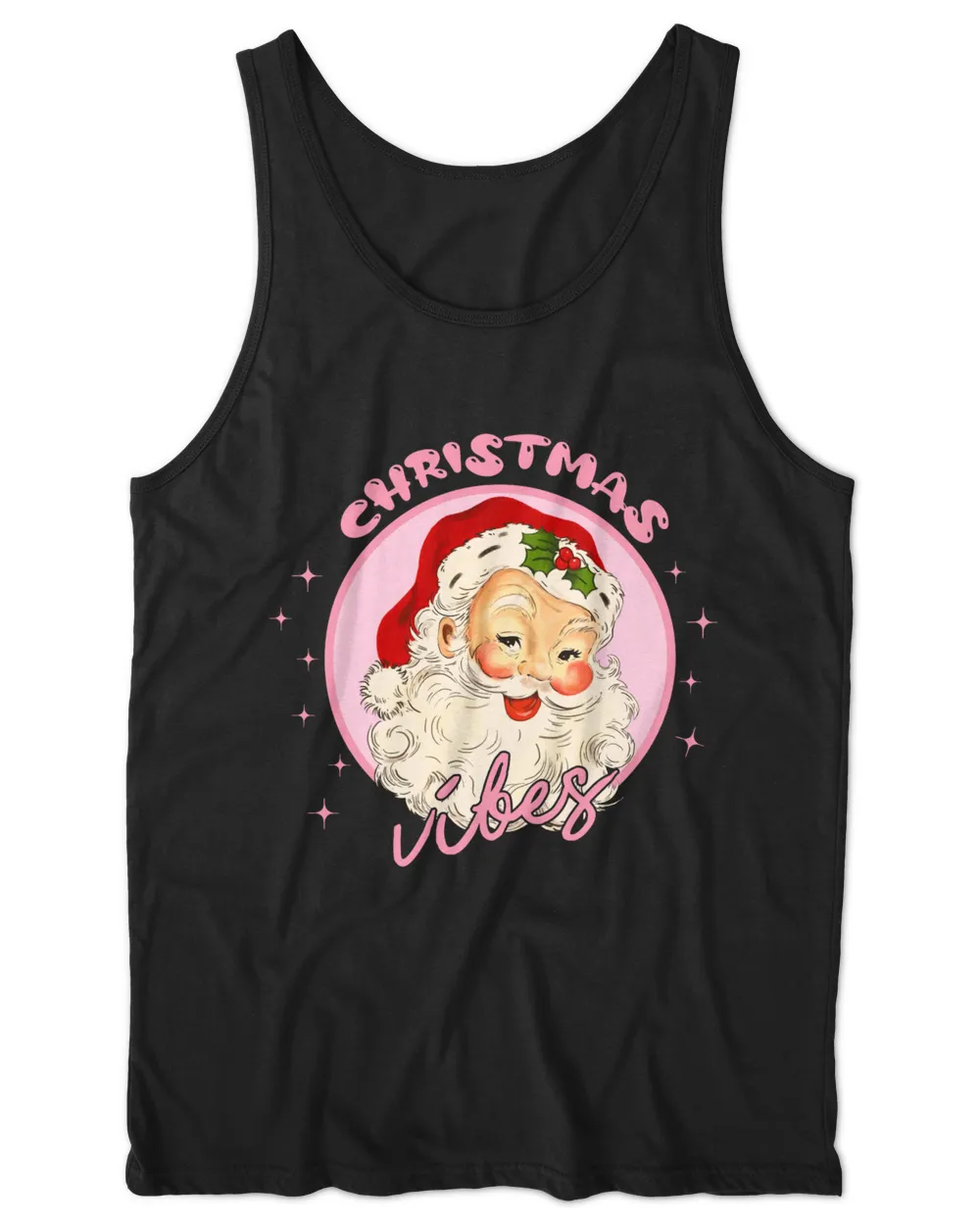 Retro Vintage Pink Santa Claus Christmas Vibes 7