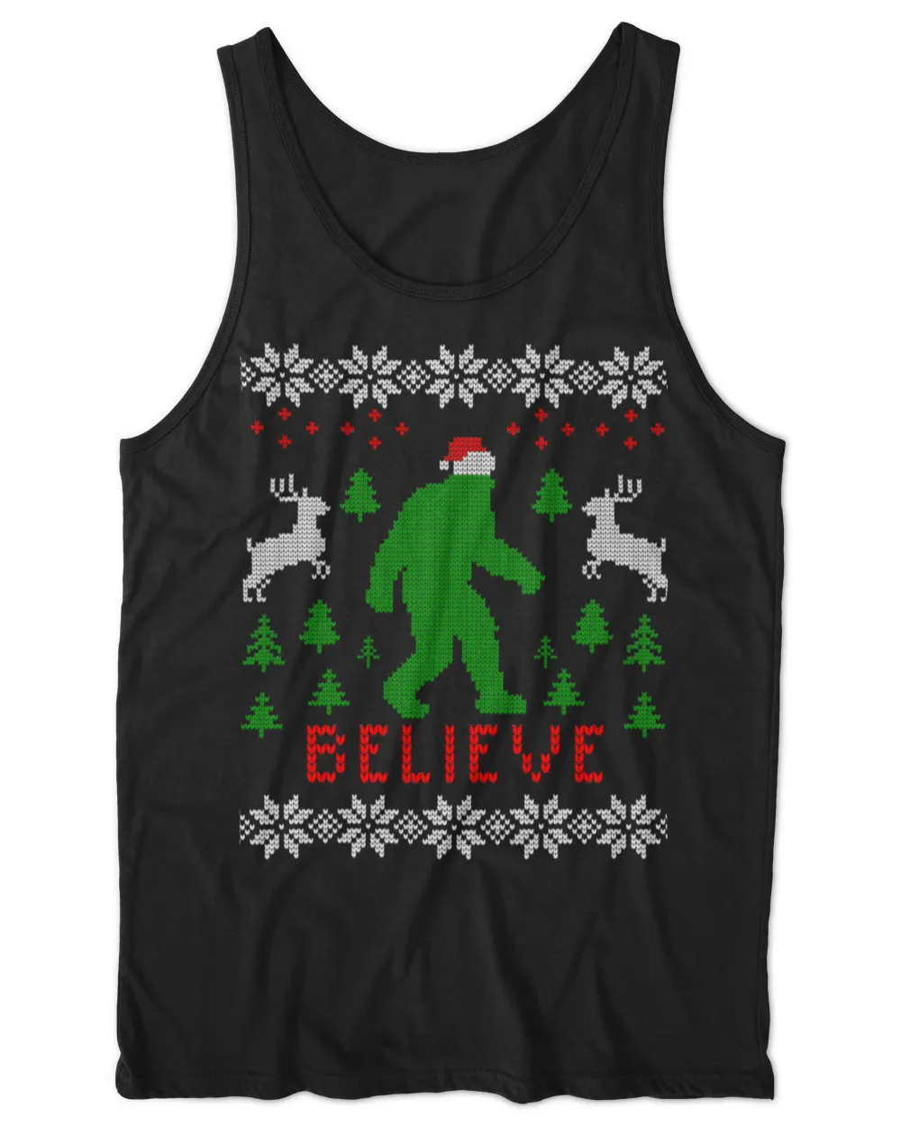 Big Foot Bigfoot Yeti Sasquatch With Santa Hat Christmas Ugly Sweater Essential T-Shirt