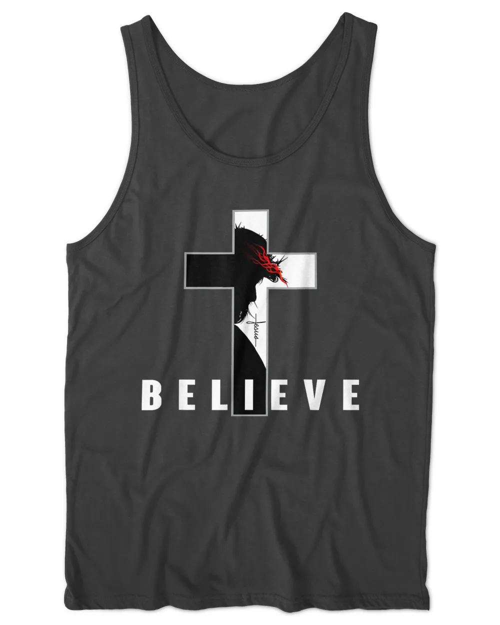 Believe in Jesus Christian Faith in God Crossbar Apparel T-Shirt