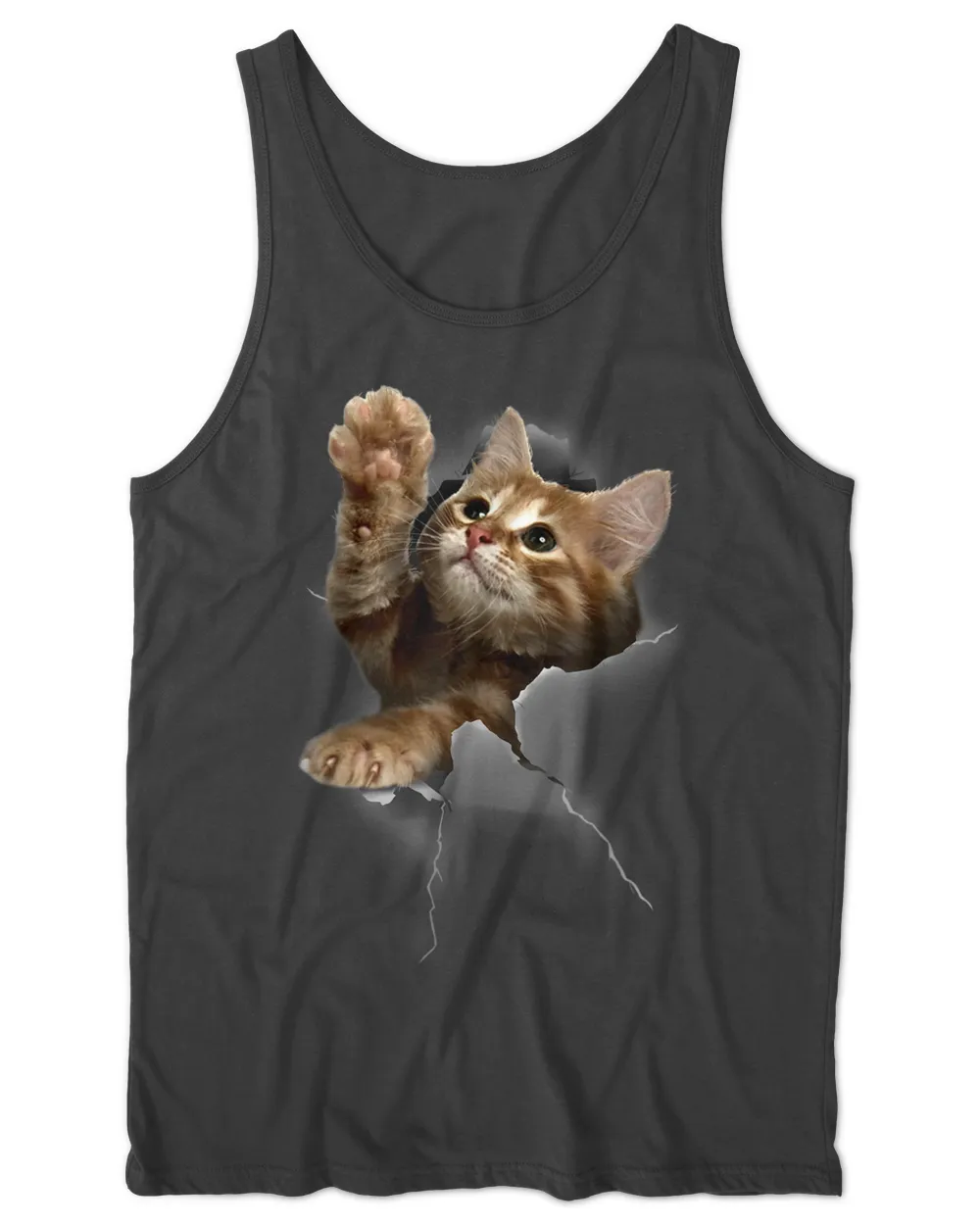 Lovely Kitten Cracked Wall T-Shirt Cats HOC010423A9