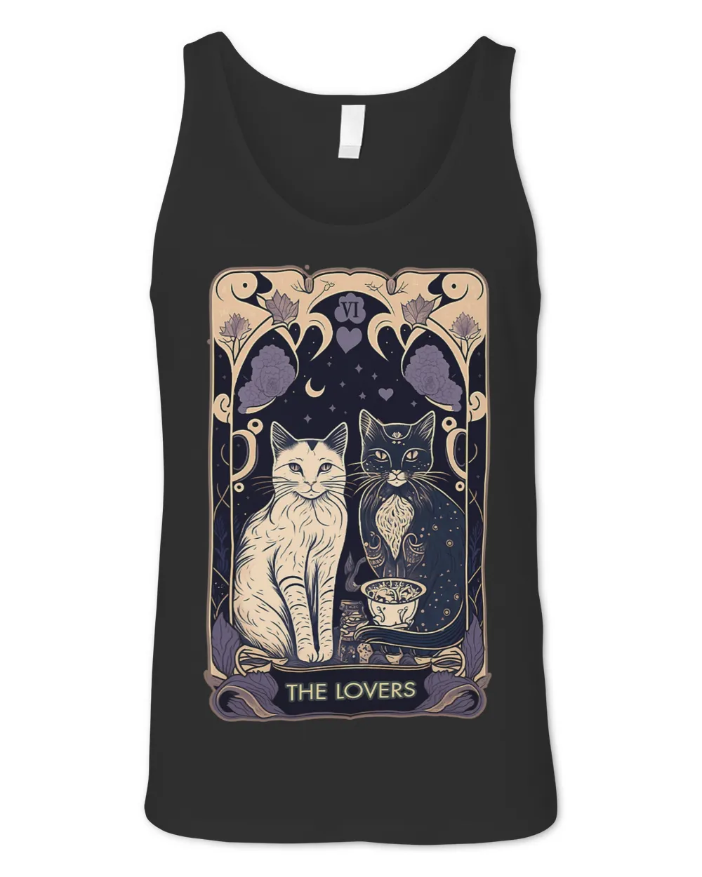 Cute Cat The Lovers Tarot Card Cat Tarot Card Graphic