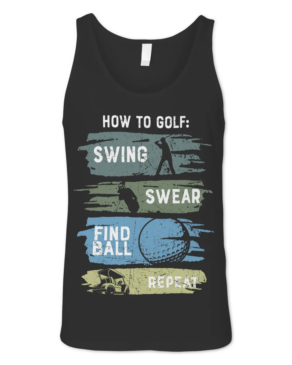 how to golf swing swear findball repeat tshirt Unisex Jersey Tank black xs