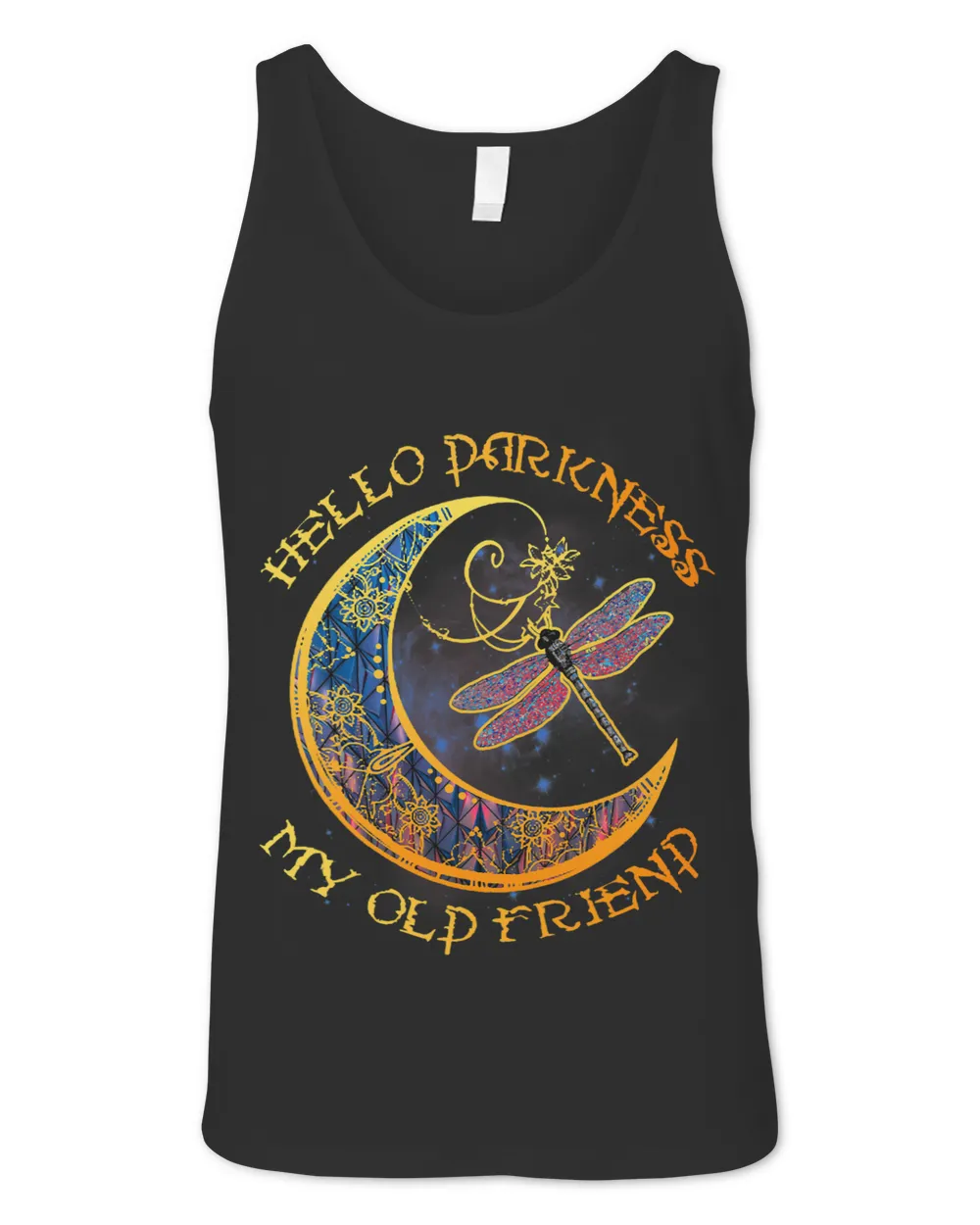 Hello Darkness My Old Friend Crescent Moon Dragonfly Gift