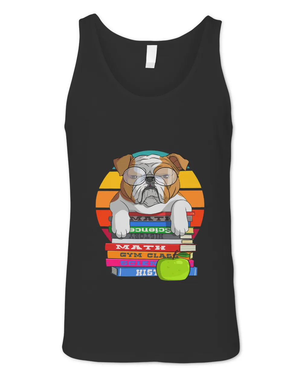 Funny Bulldog Back To School Book Worm Dog Lover Librarian