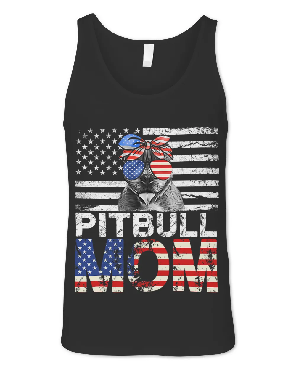 Womens Cool Pitbull Mom USA Flag Patriotic Mothers Day