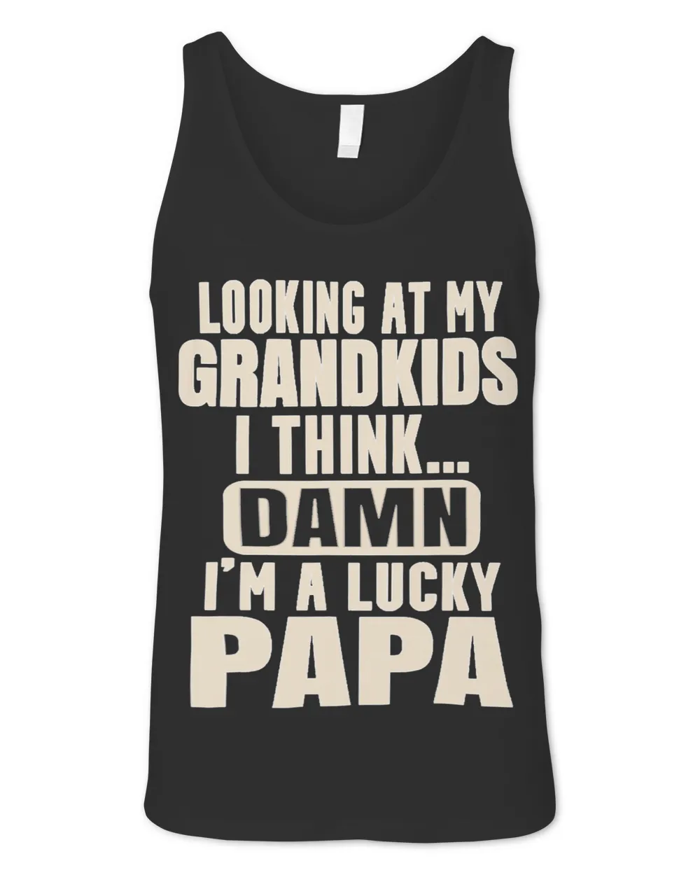 Mens Im One Lucky Papa Funny Grandpa Gift Idea Proud Granparents