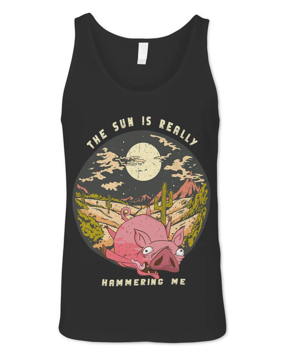 Desert Pig The Sun Is Hammering Heat Boiled Funny Cute Pig