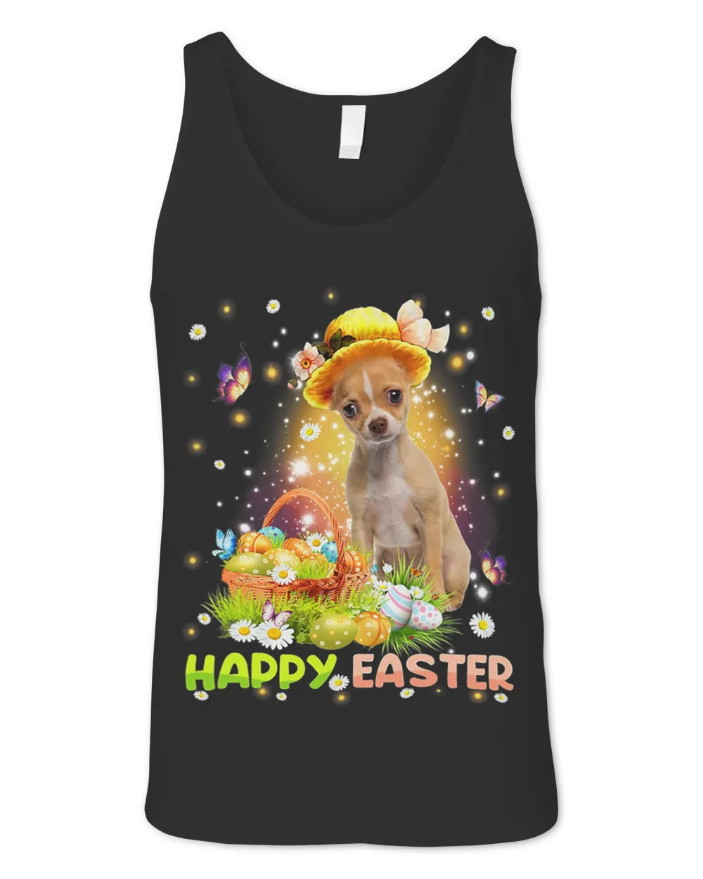 Happy Easter Cute Bunny Dog Chihuahua Eggs Basket Funny Dog