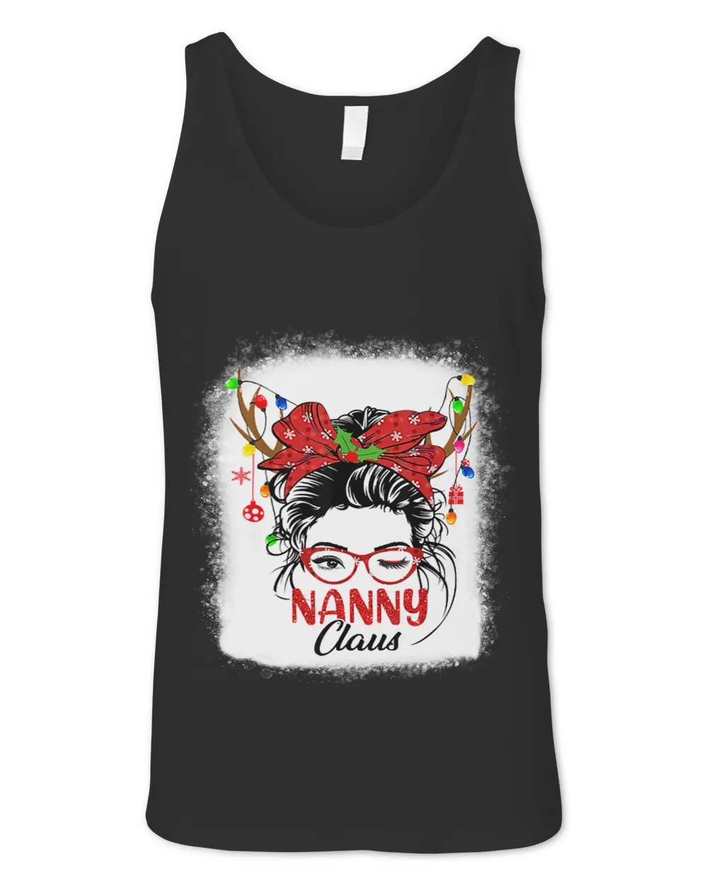 Nanny Claus Messy Bun Christmas Reindeer Bleached 77