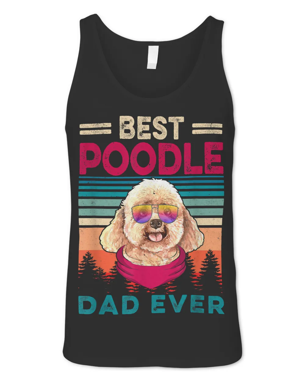 Vintage Retro Best Poodle Dad Ever Cool Dog Fathers Day
