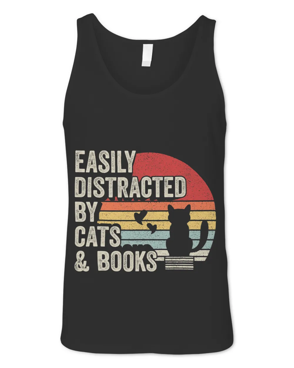 Vintage Retro Easily Distracted By Cats And Books1