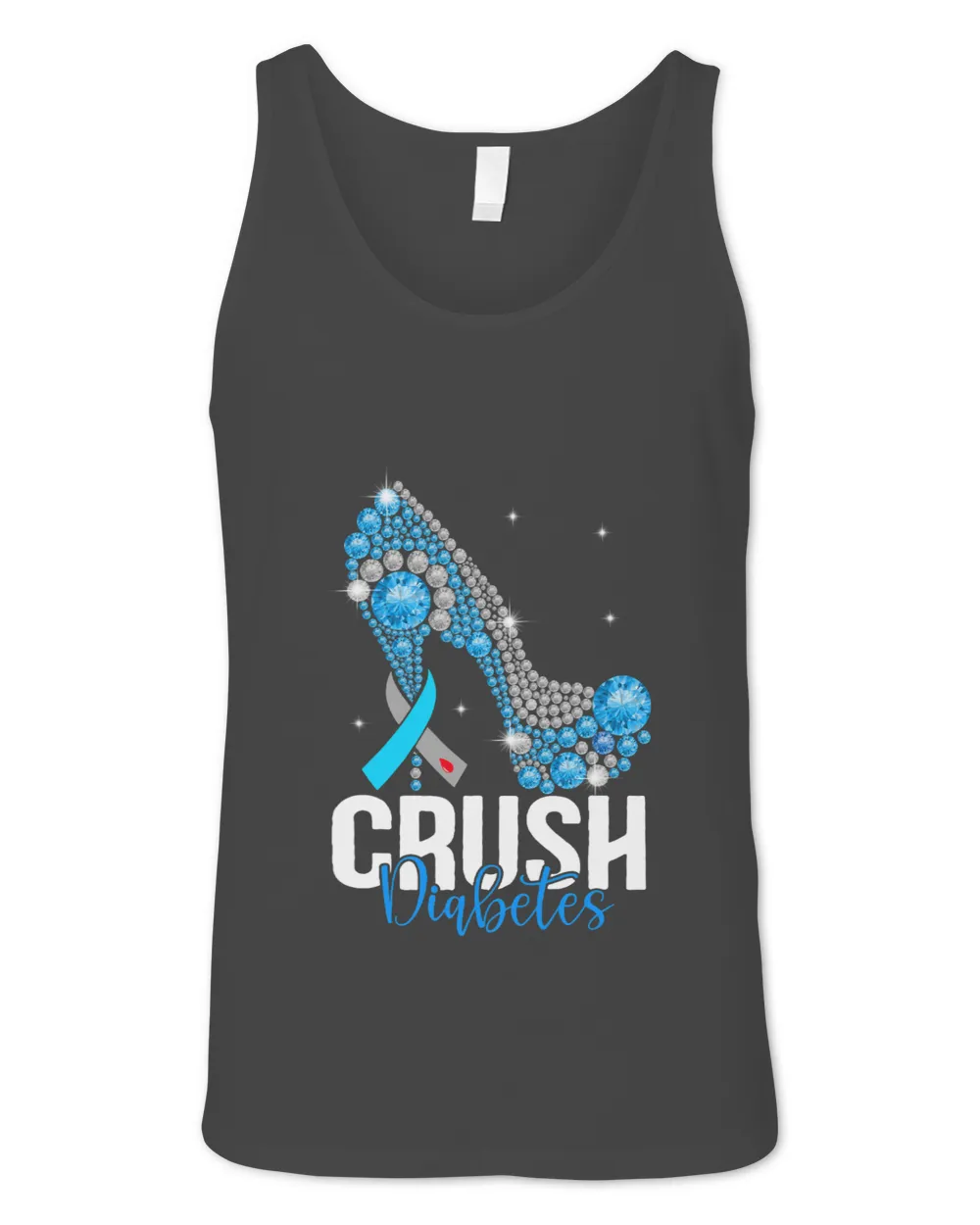 Crush T1D Diabetes Awareness Bling Blue Ribbon High Heels