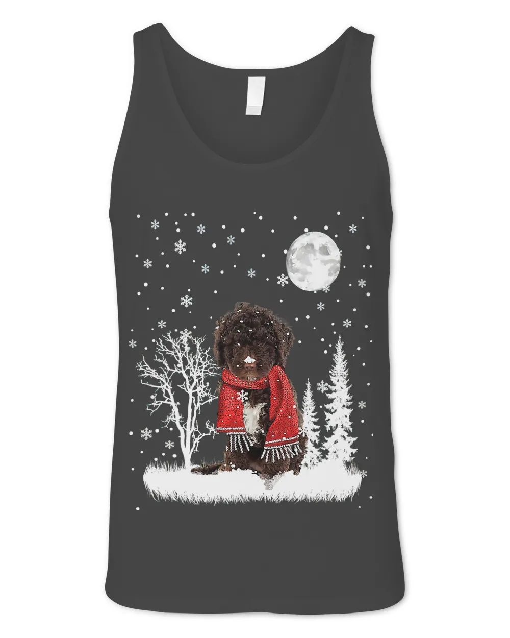 Spanish Water Dog Under Moonlight Snow Christmas Pajama 336