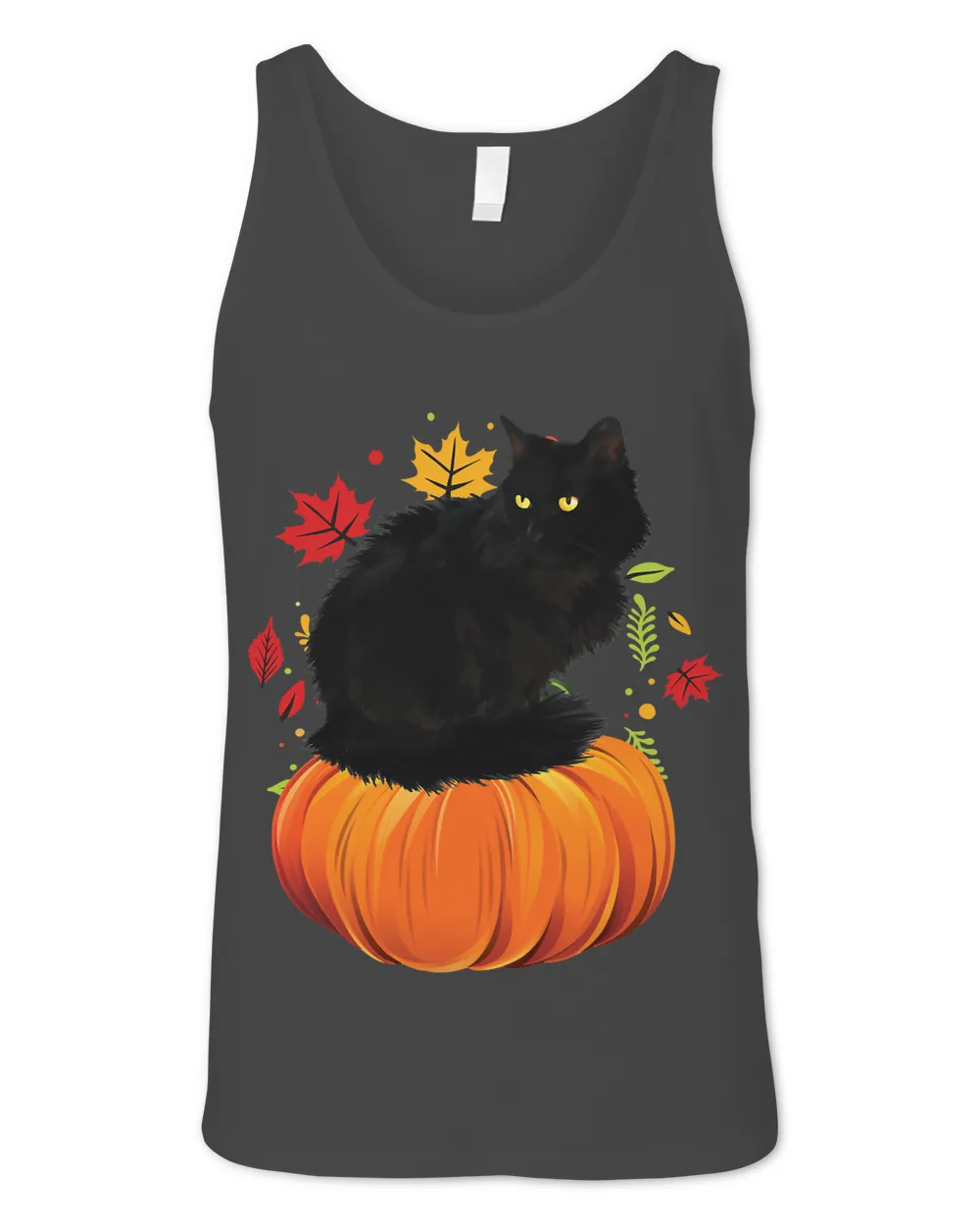 Black Cat Shirt Gift Fall Autumn Pumpkin Cat Thanksgiving189