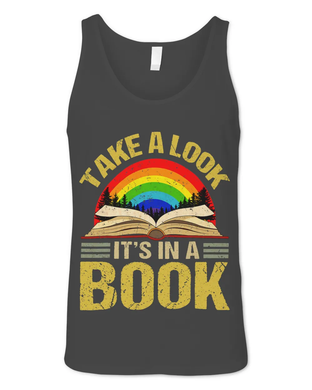 Take A Look Its In A Book Reading Vintage Retro Rainbow