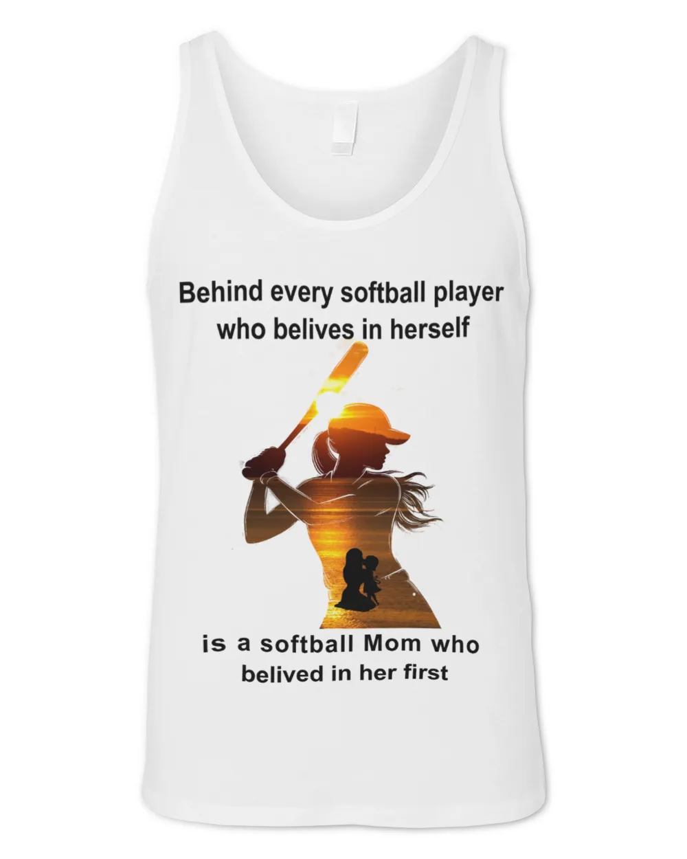 Softball Mom- Softball T-shirts- Best Gift for Mom Unisex Jersey Tank white xs