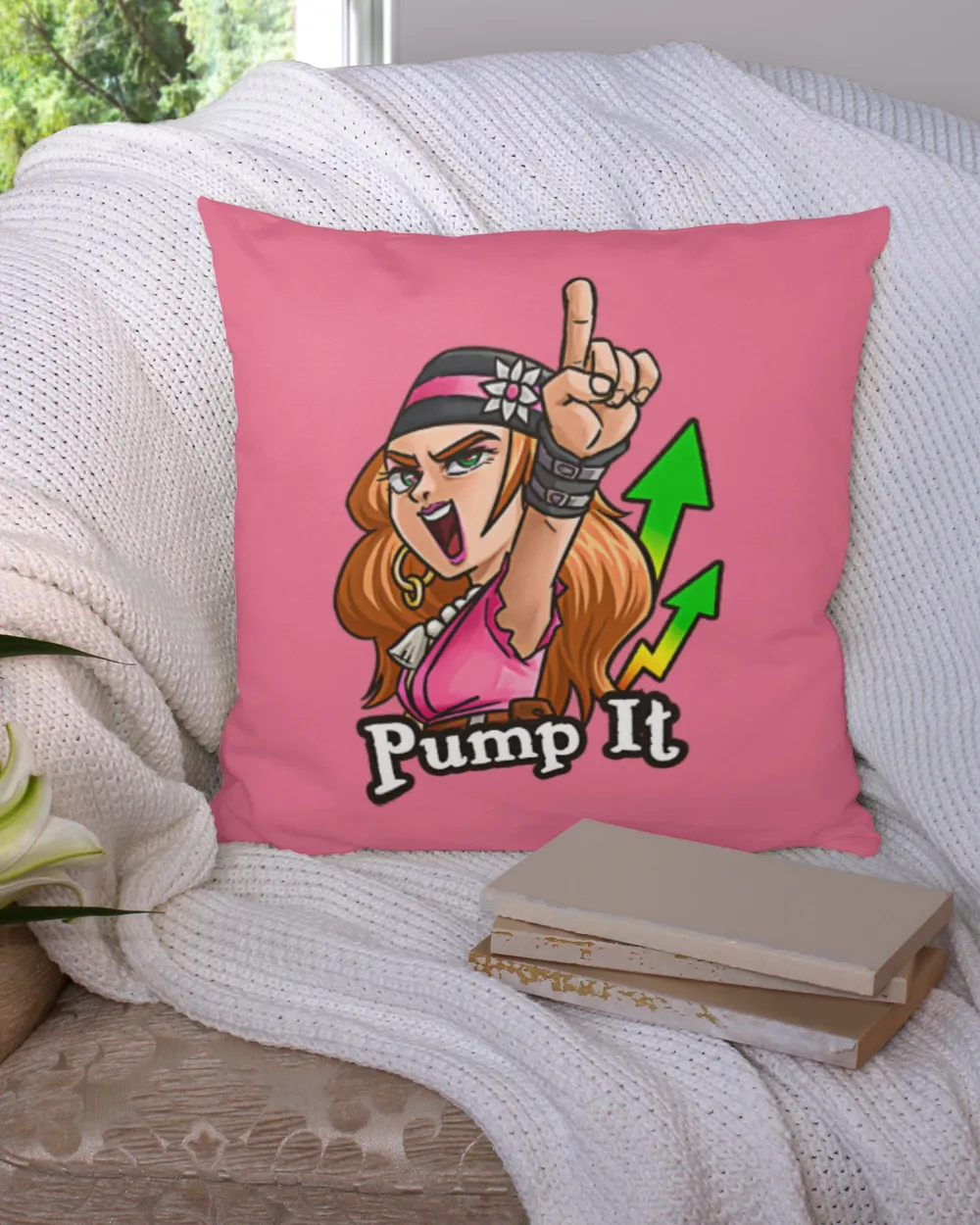 Pump it -  bitcoin style - pillow crypto