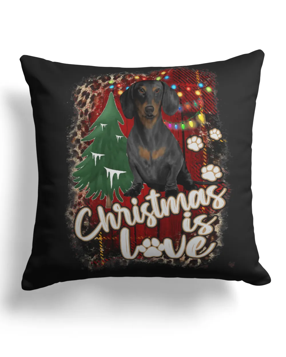 Dachshund Dog Christmas is Love Dachshund Dog Pawprint 113 Wiener Doxie