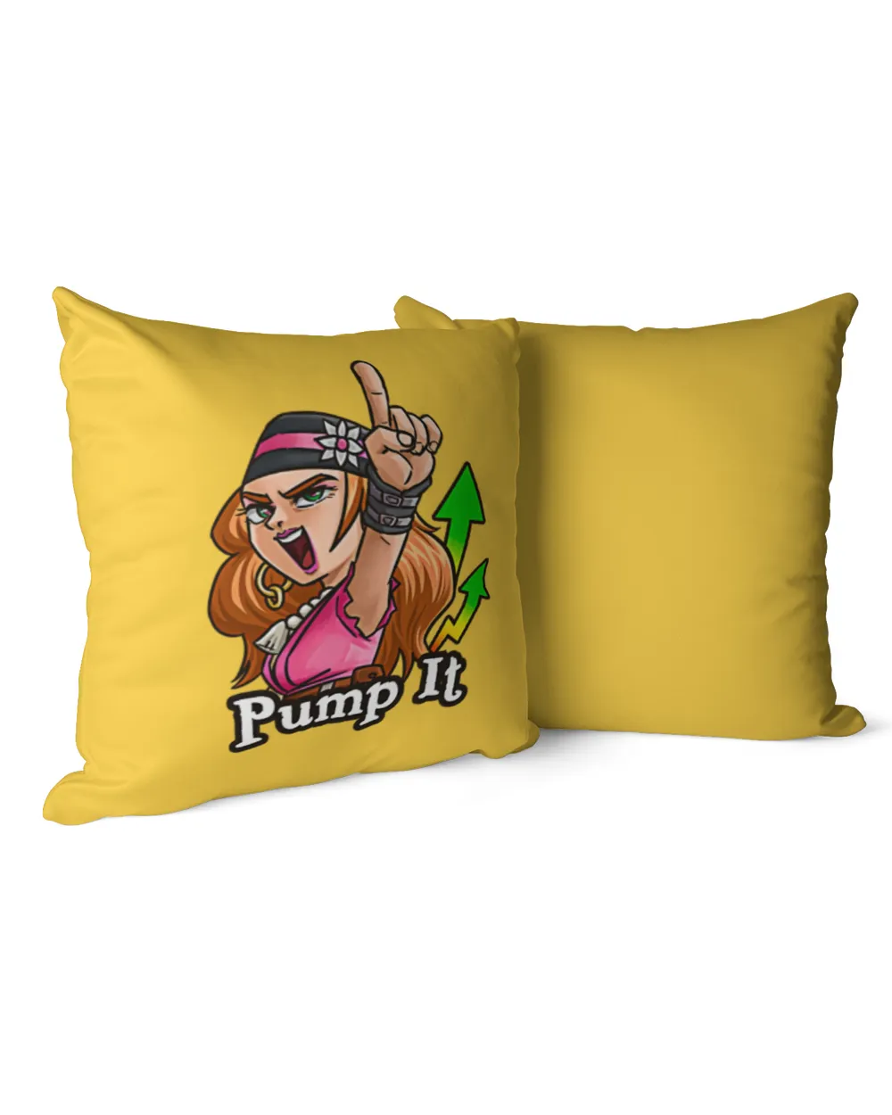 Pump it -  bitcoin style - pillow crypto