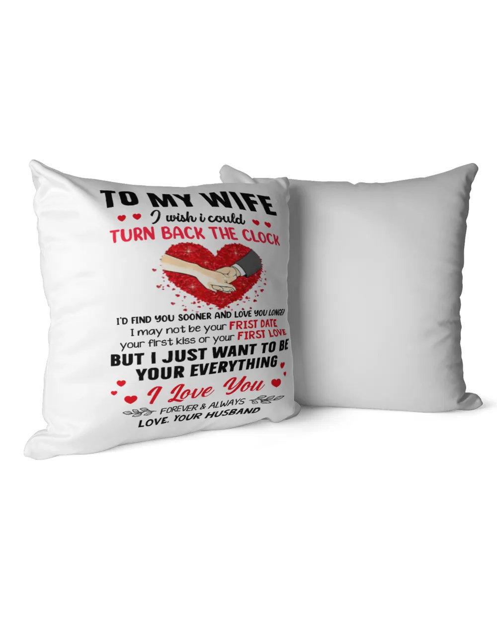 To my wife Cotton Drill Pillow (Dual Sided) white 16x16in