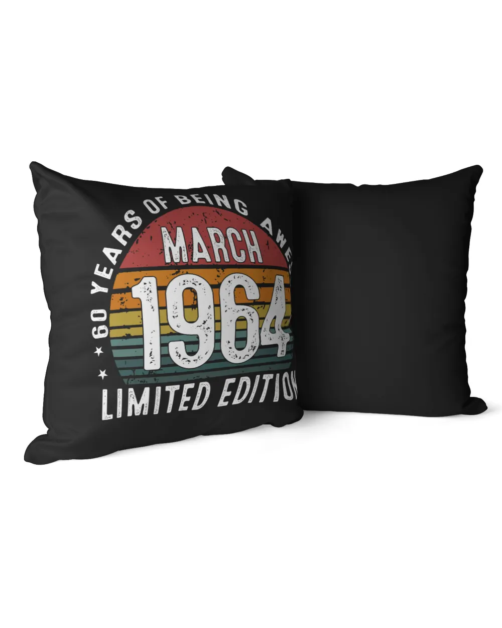 1964 Years Of Being Awesome USA9 Cotton Drill Pillow (Dual Sided) black 16x16in