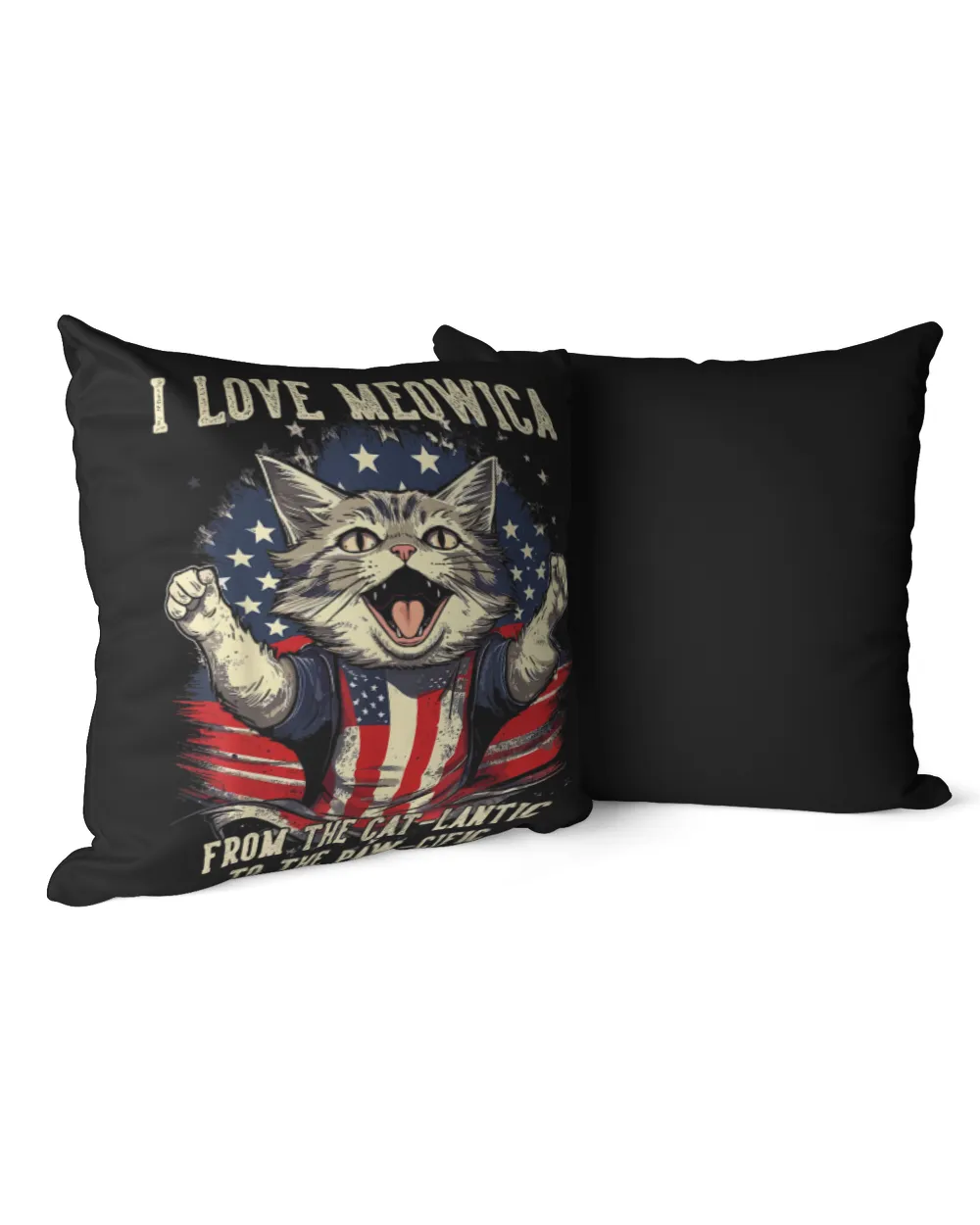4th July Cat Lover, I Love Meowica Patriotic Funny Happy Cat T-Shirt