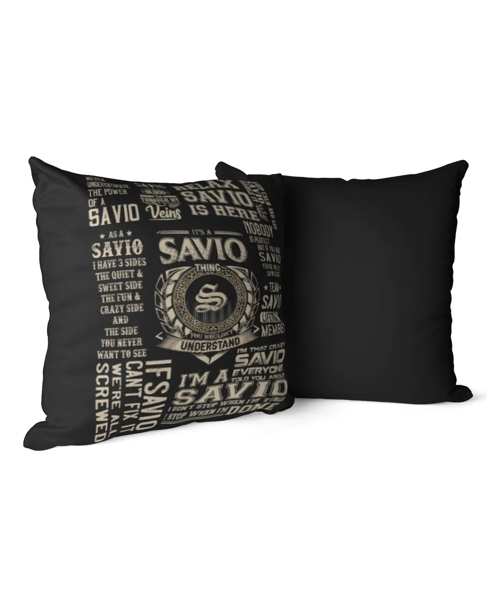 SAVIO Cotton Drill Pillow (Dual Sided) black 16x16in