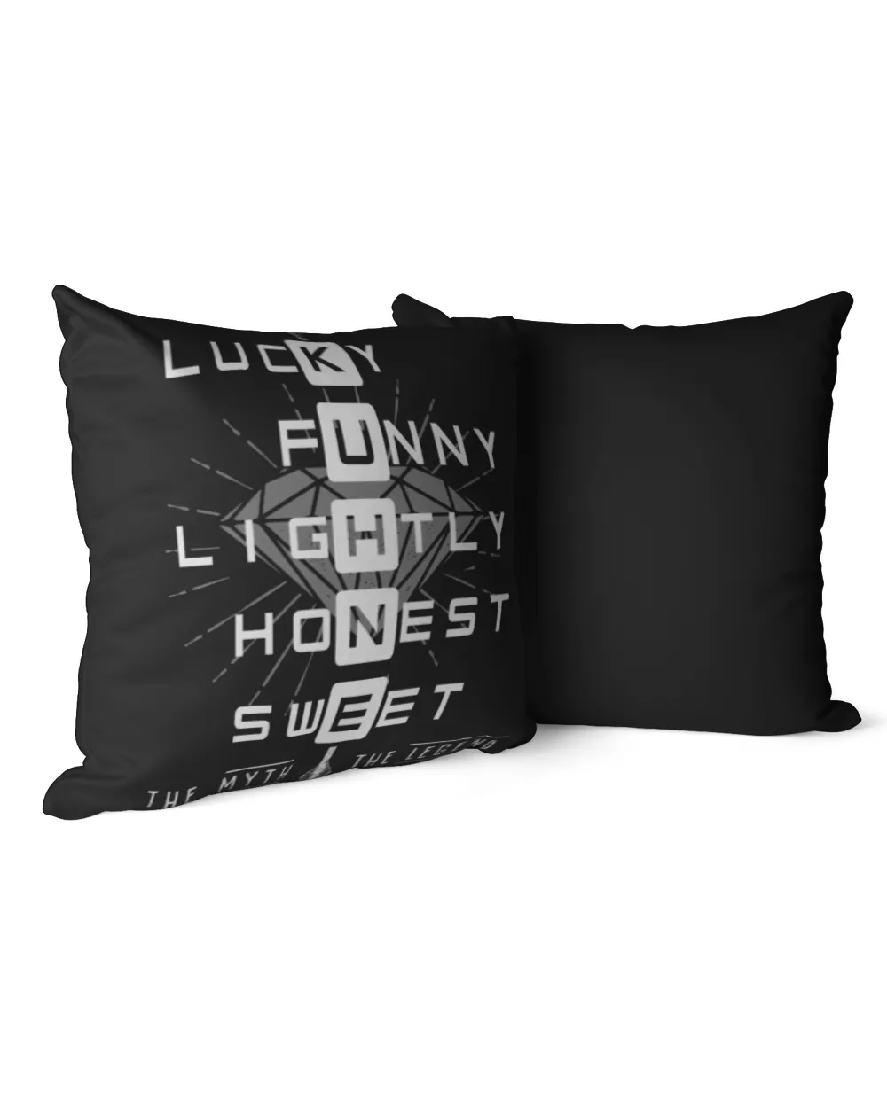 KUHNE The Myth The Legend Cotton Drill Pillow (Dual Sided) black 16x16in