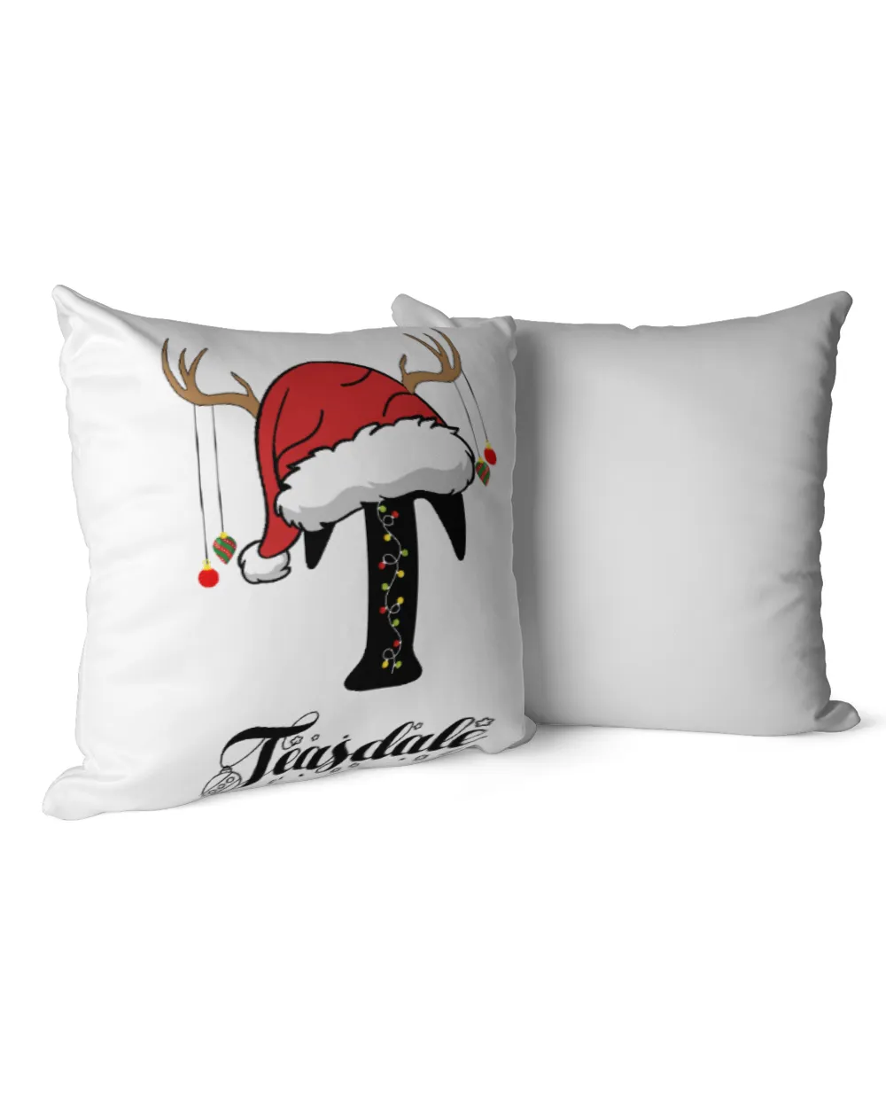 TEASDALE Christmas Cotton Drill Pillow (Dual Sided) white 16x16in