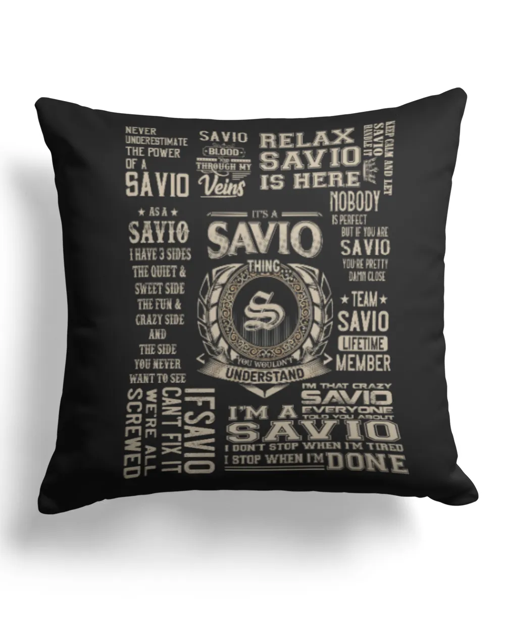 SAVIO Cotton Drill Pillow (Dual Sided) black 16x16in