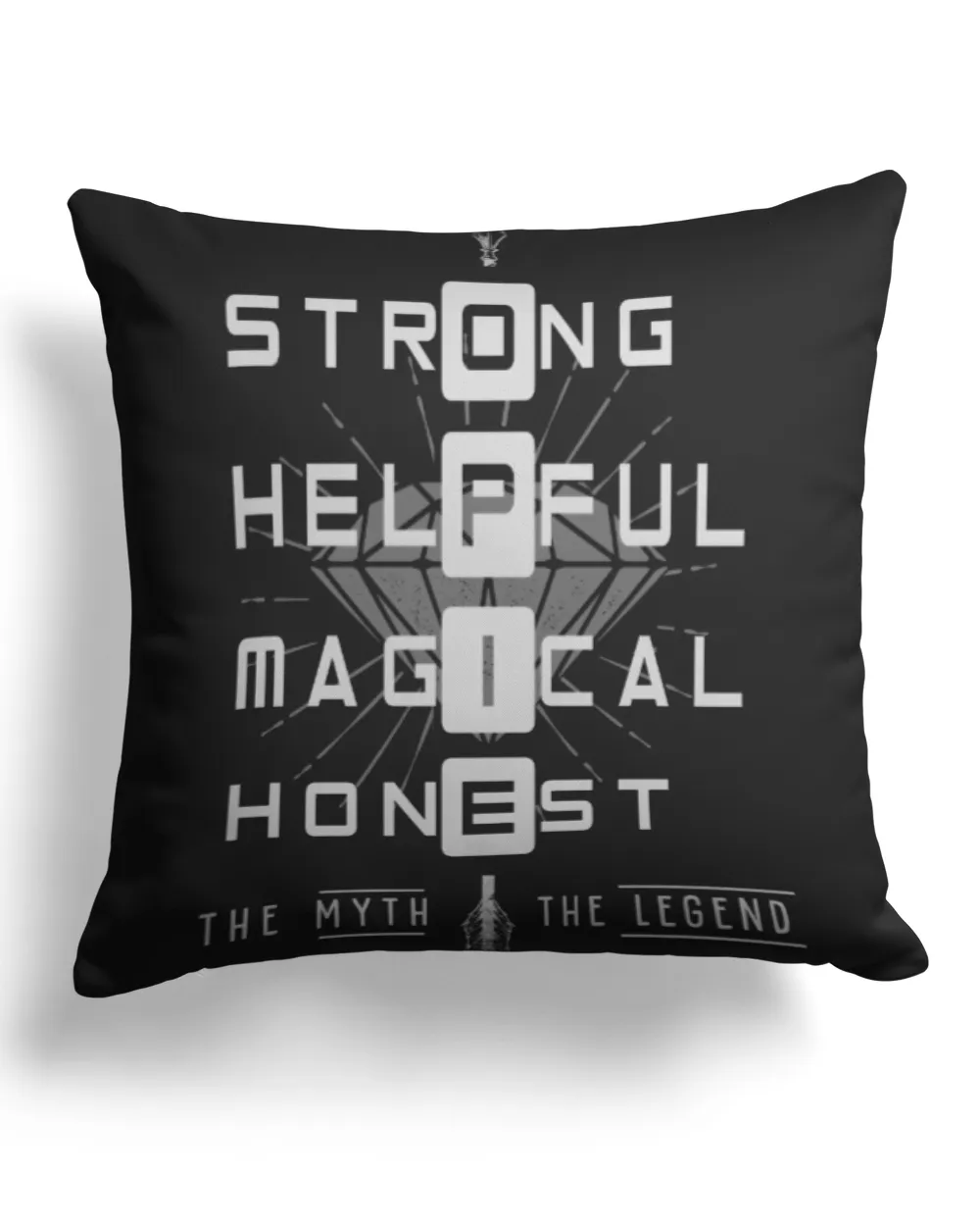OPIE The Myth The Legend Cotton Drill Pillow (Dual Sided) black 16x16in