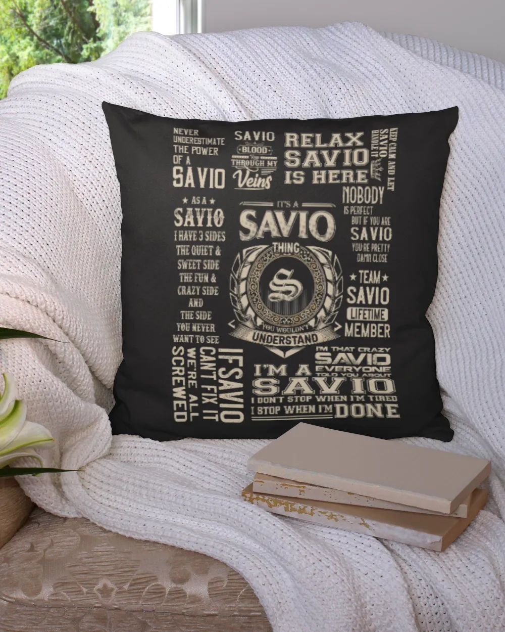 SAVIO Cotton Drill Pillow (Dual Sided) black 16x16in