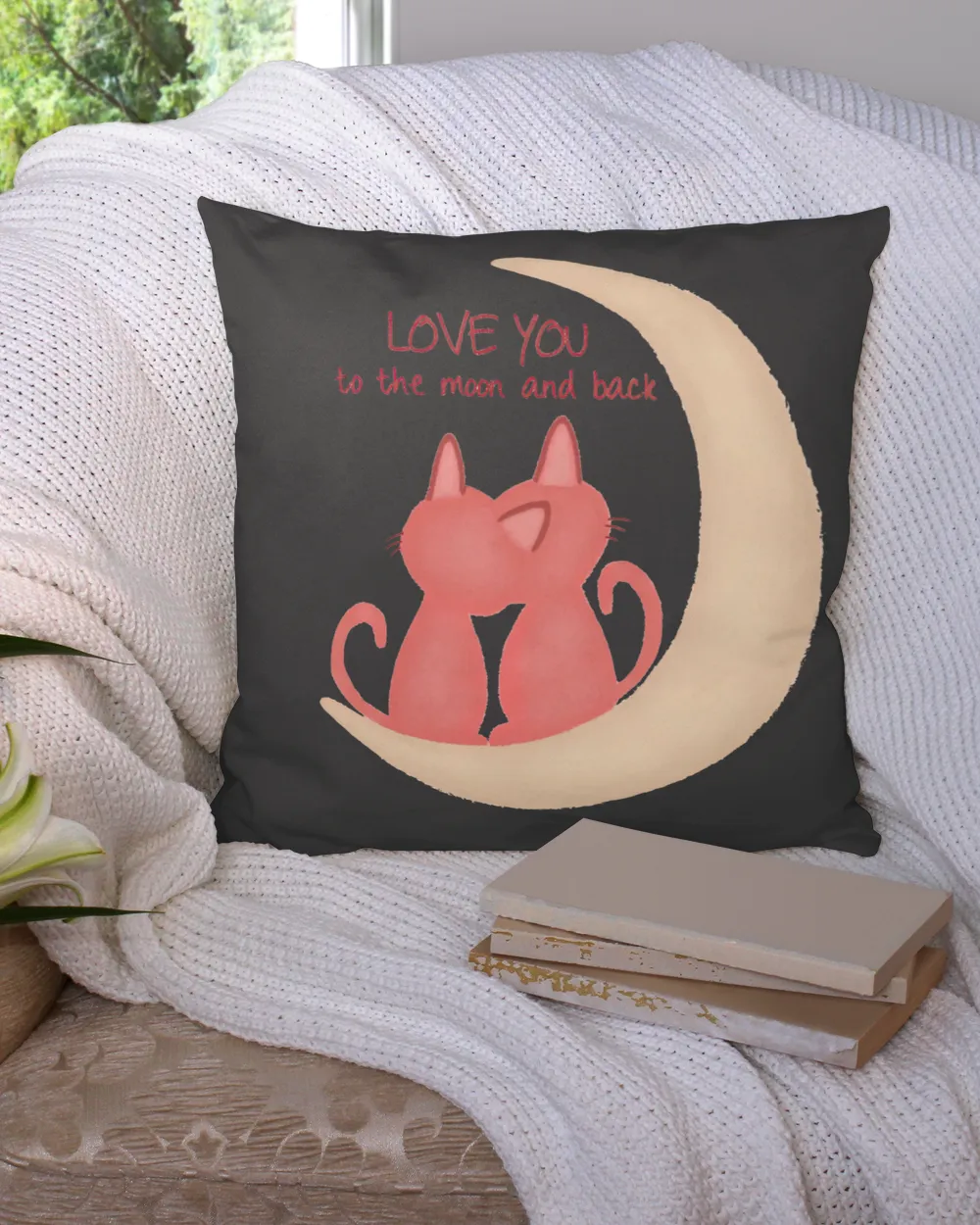 love you moon pillow  QTCAT021222A17