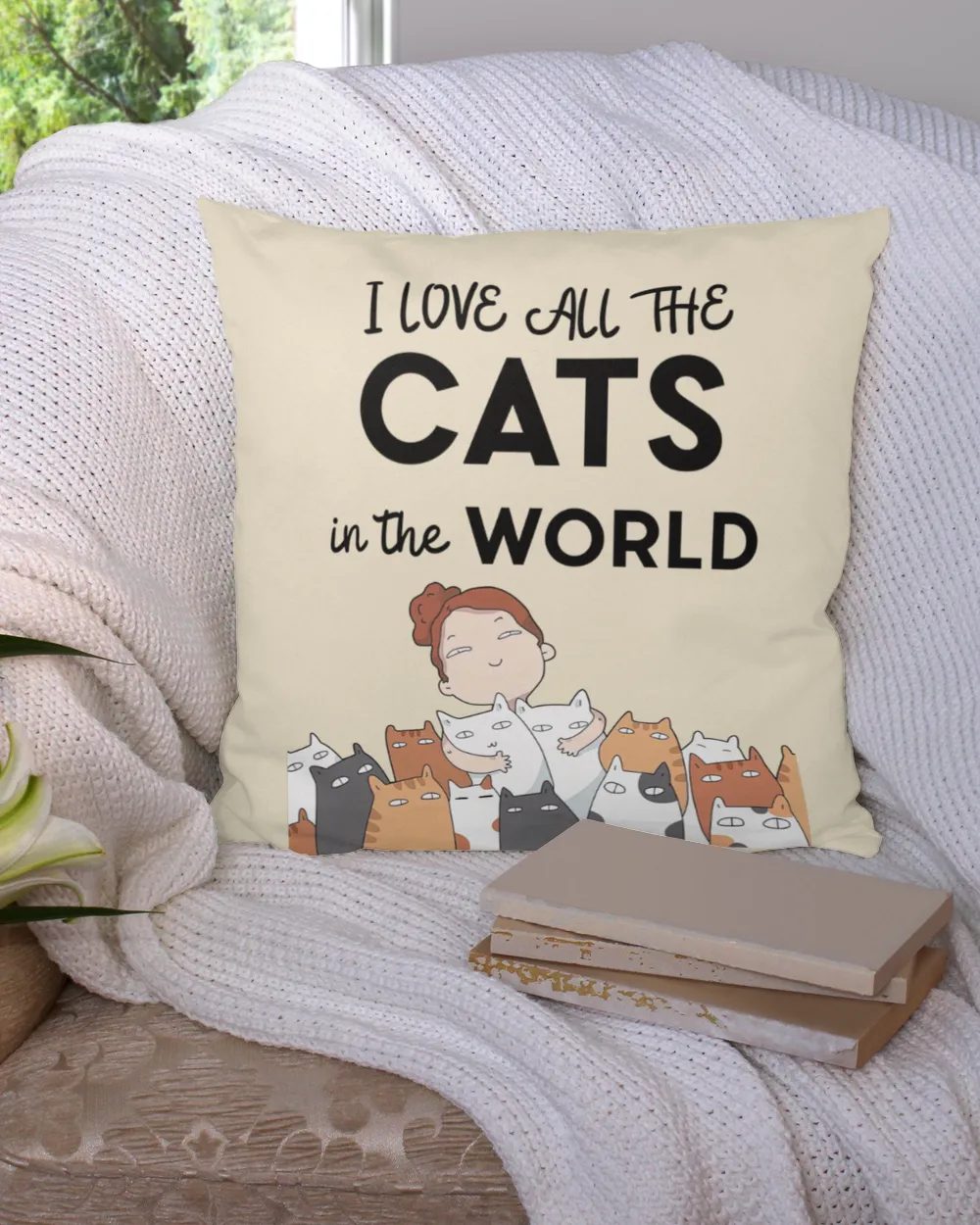 I Love All The Cats pillow QTCAT021222A10