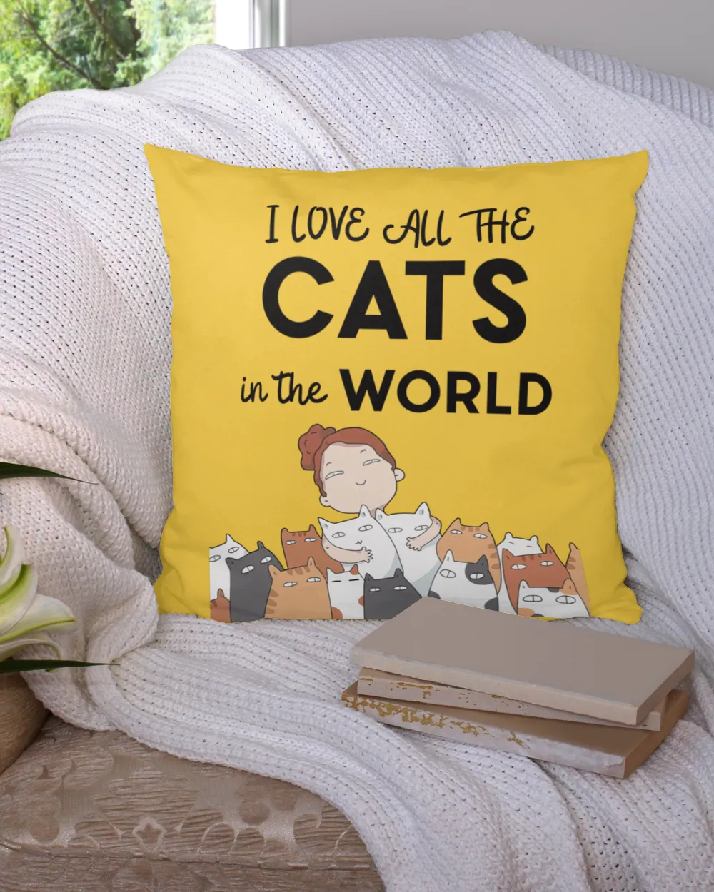 I Love All The Cats pillow QTCAT021222A10