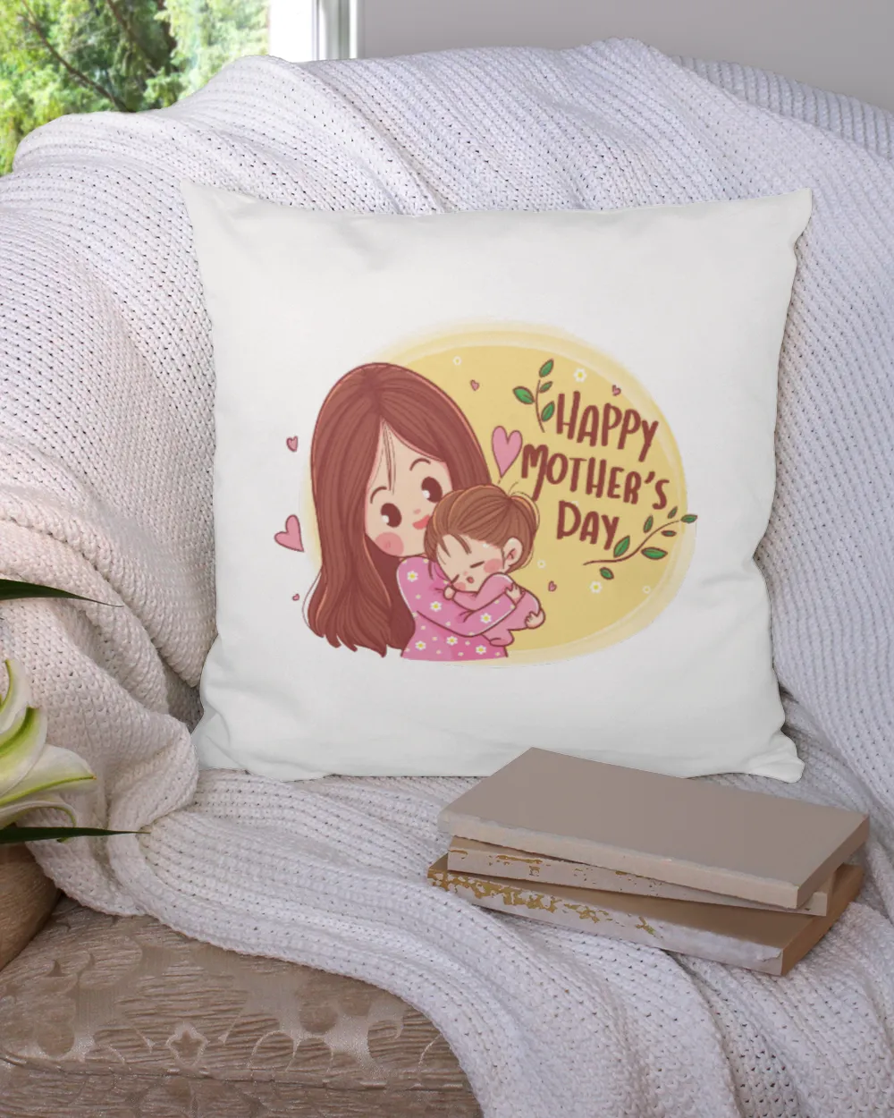 Happy mother's day with pillow