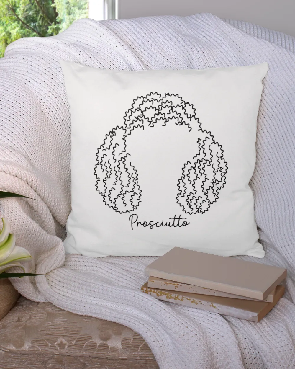 Personalized Pet Ears Outline Pillow