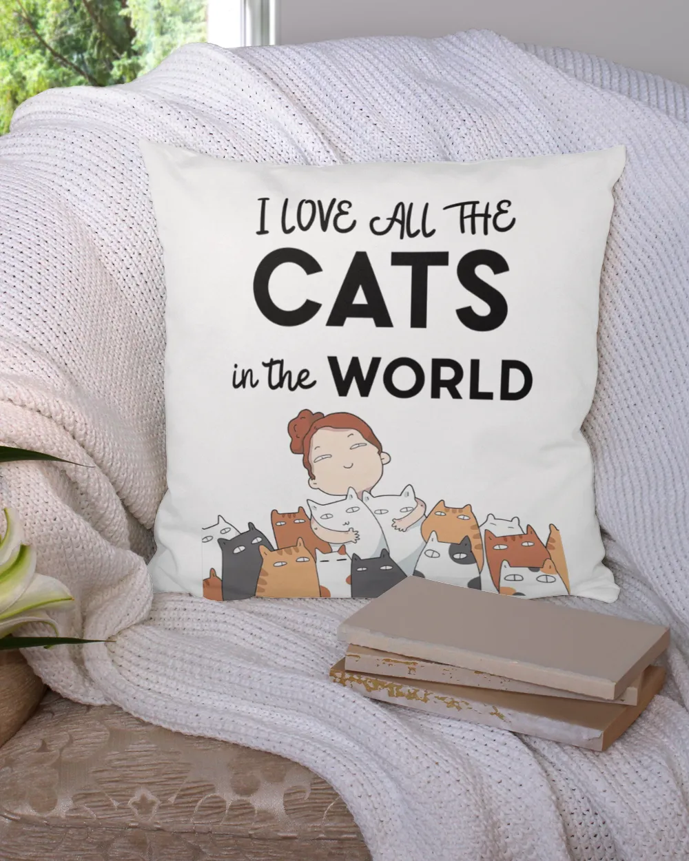 I Love All The Cats pillow QTCAT021222A10