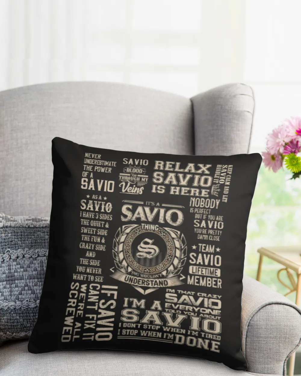 SAVIO Cotton Drill Pillow (Dual Sided) black 16x16in