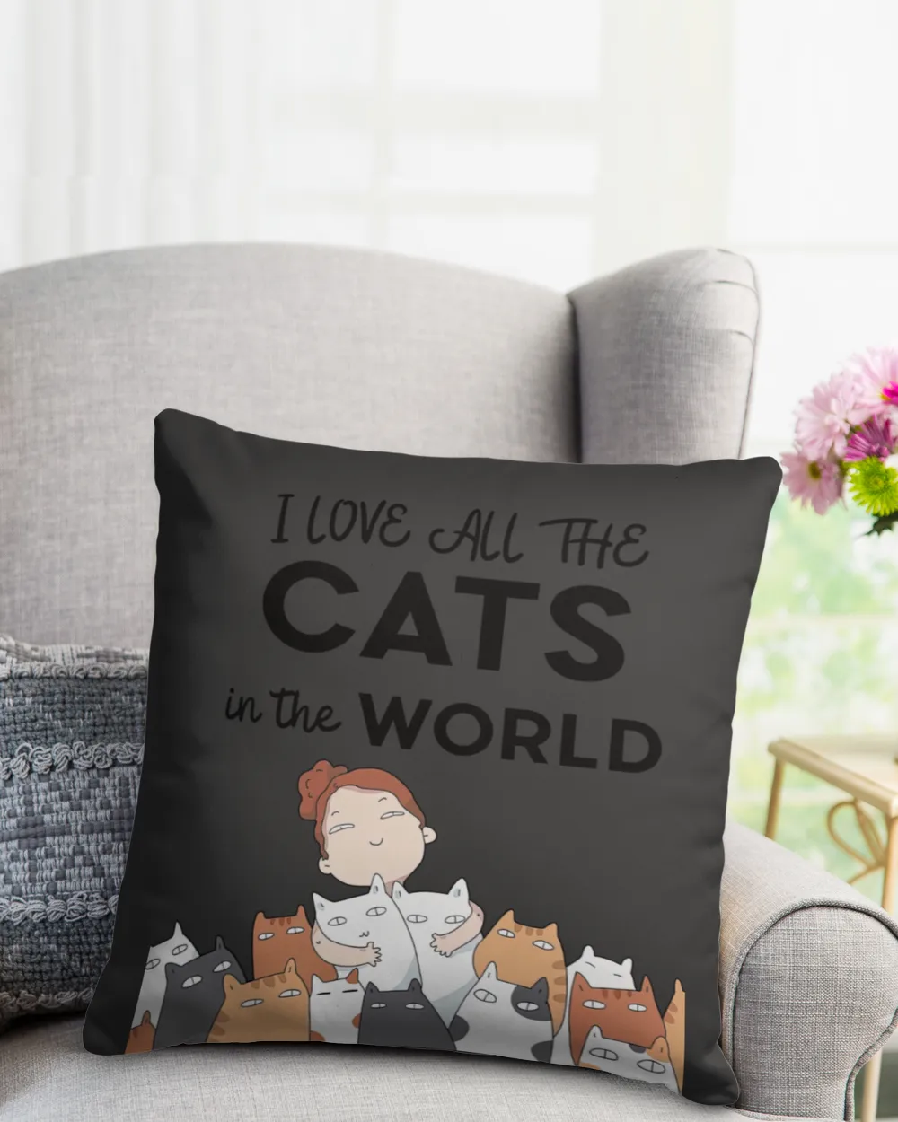 I Love All The Cats pillow QTCAT021222A10