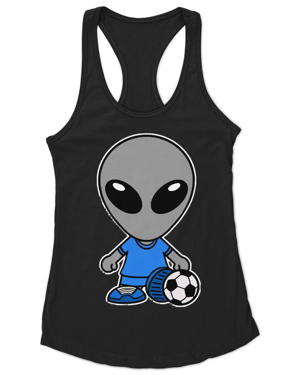 Football T- Shirt Soccer Football Gray Alien Extraterrestrial T- Shirt