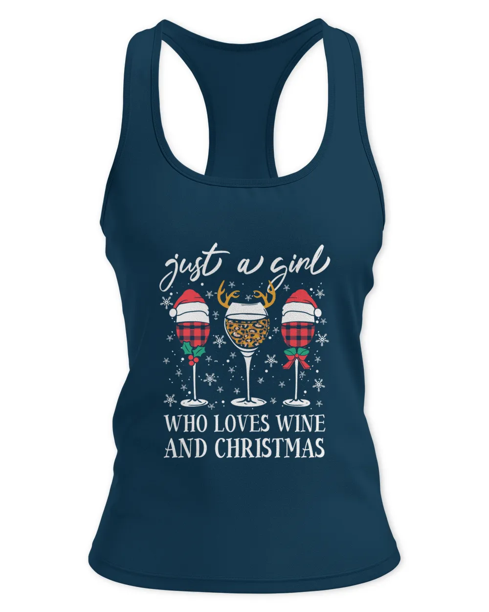 Just A Girl Who Loves Wine And Christmas Women's Standard T-Shirt