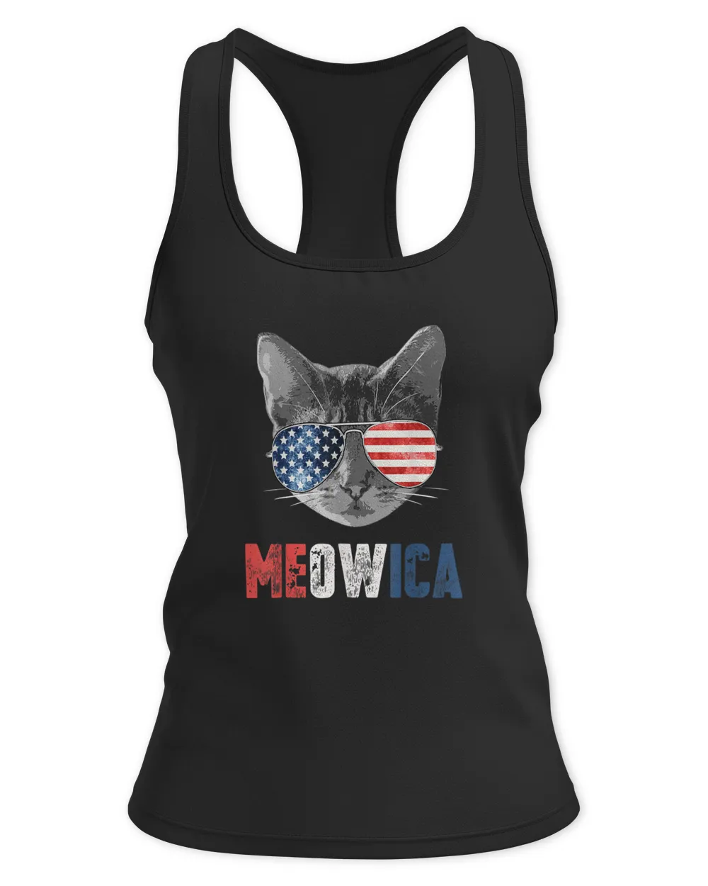 4th of July Shirt Meowica American Flag Cat