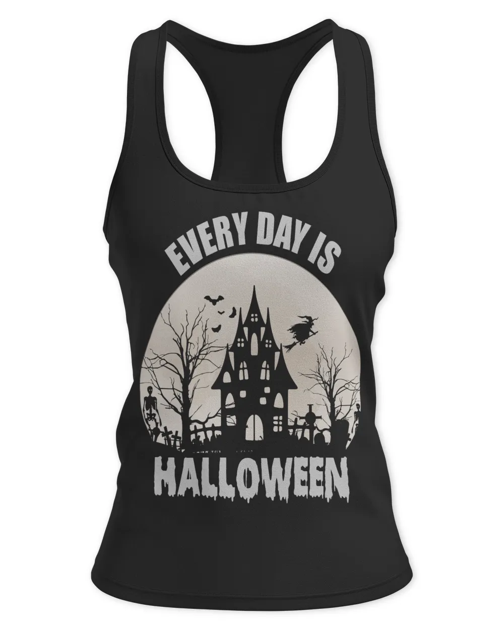 EVERY DAY IS HALLOWEEN Women's Ideal Racerback Tank black xs