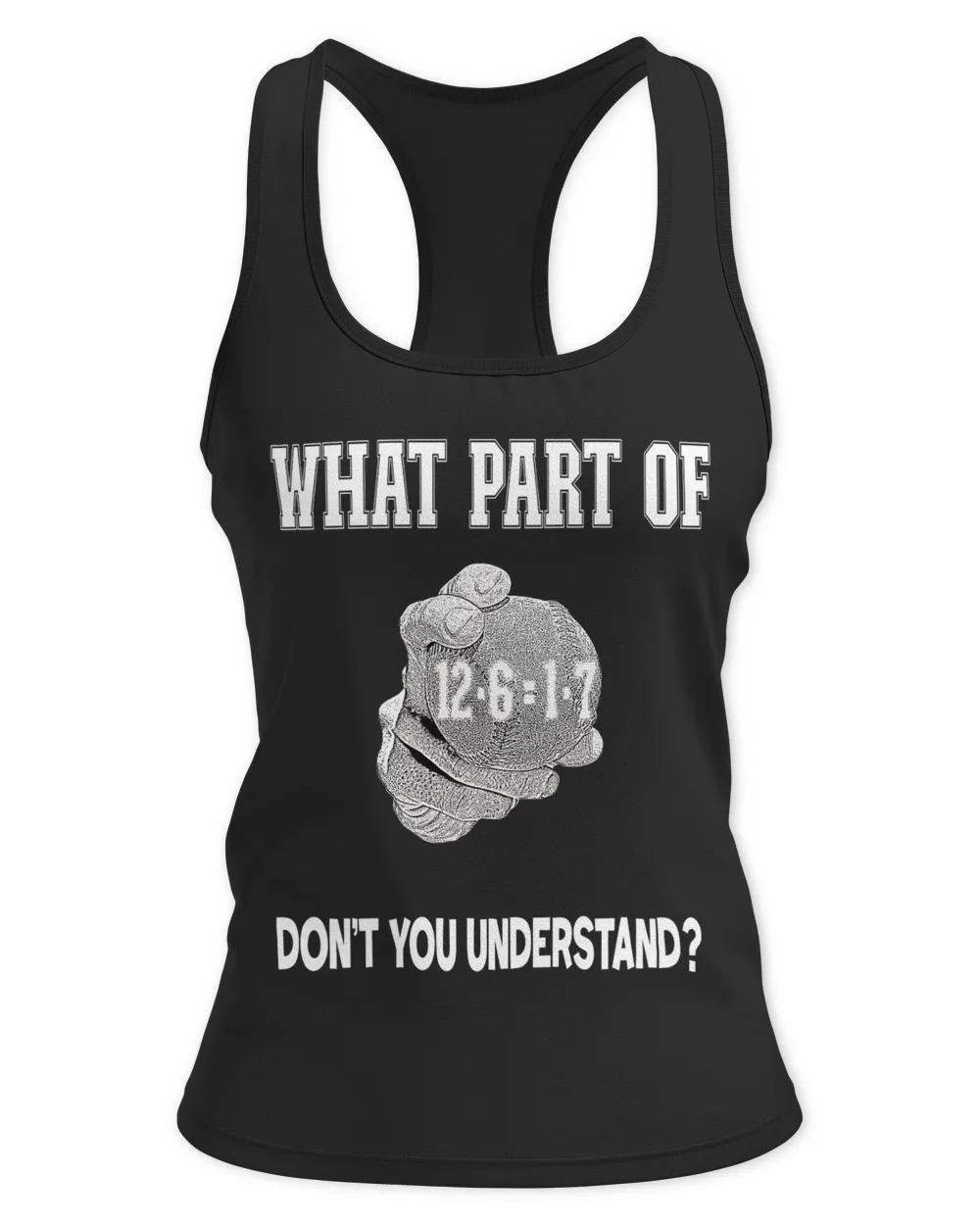 WHAT PART OF DON'T YOU UNDERSTAND Women's Ideal Racerback Tank black xs