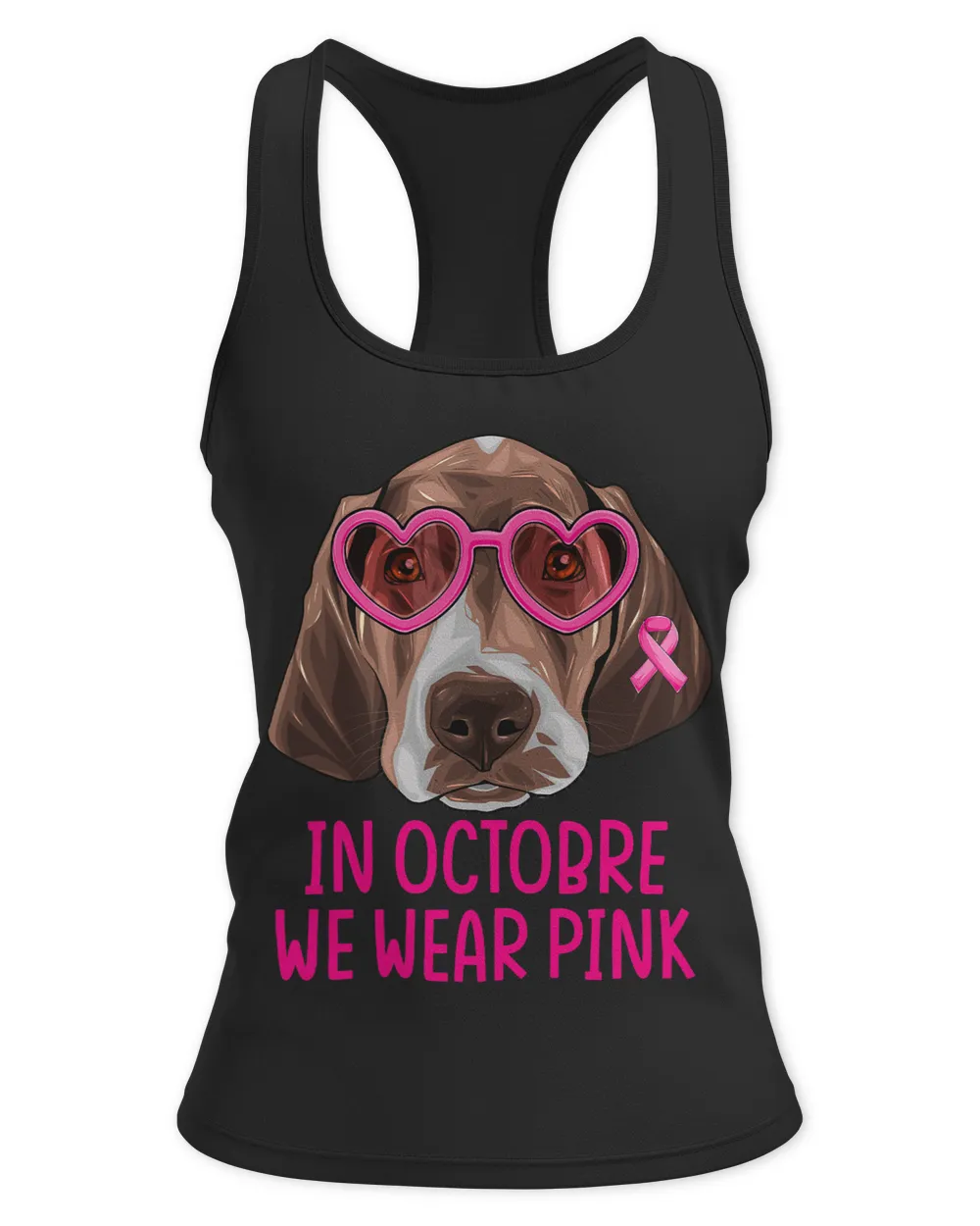 BC In October We Wear Pink Shepherd Pointer Dog Breast Cancer