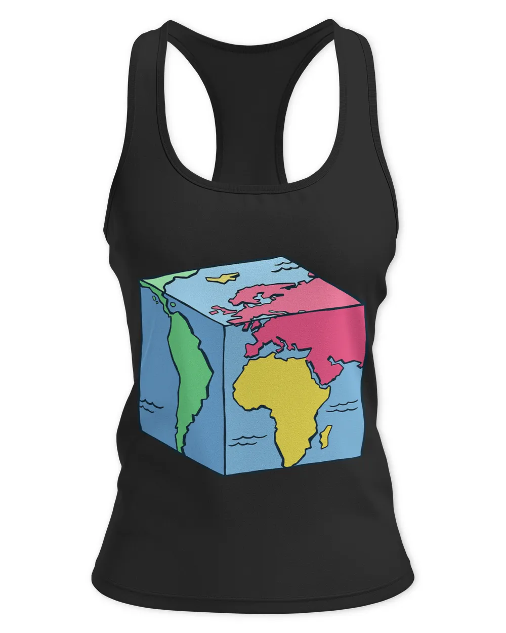 World map cube Funny cute geography traveling lover