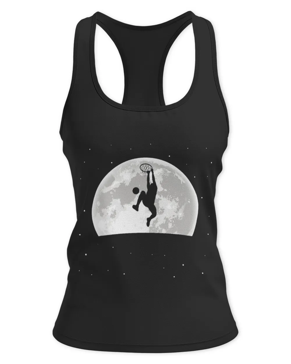 Funny Basketball Sport Design Moon Silhouette