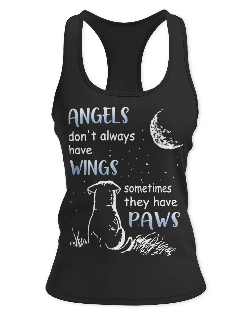 Angels Don't Always Have Wings Sometimes They Have Paws 10 Women's Ideal Racerback Tank black xs