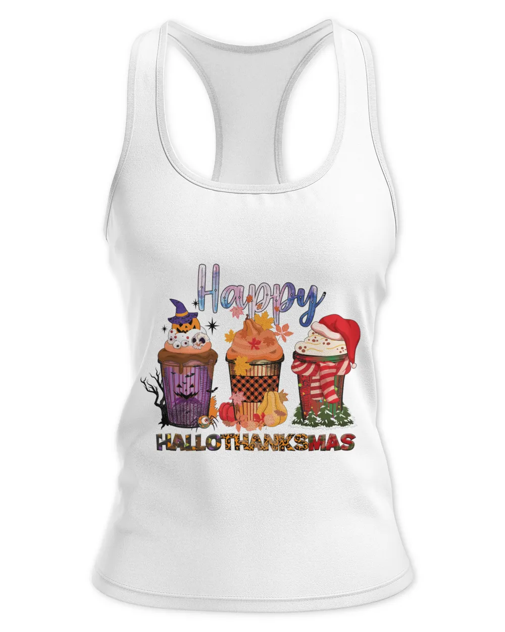 Happy Halloween shirt, Happy Hallothanksmas shirt, Christmas Coffee, Halloween Coffee, Fall Coffee (60)